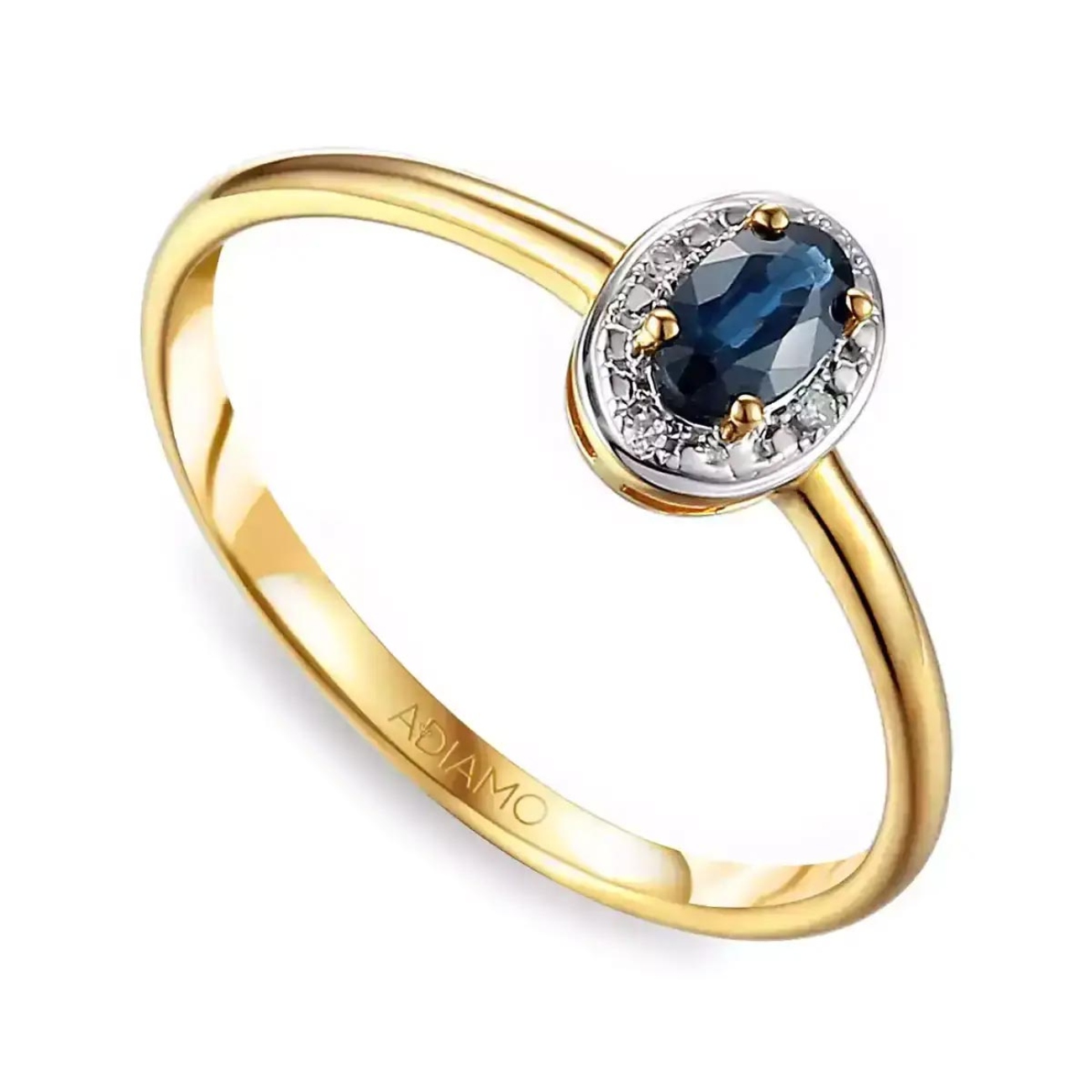 Pierścionek z szafirem i diamentami (R60389 Y SA): 13