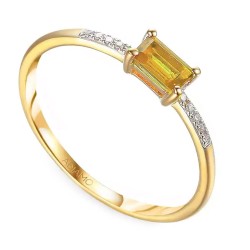Pierścionek z cytrynem i diamentami (R78482 Y CT): 8 - zdjęcie: 2