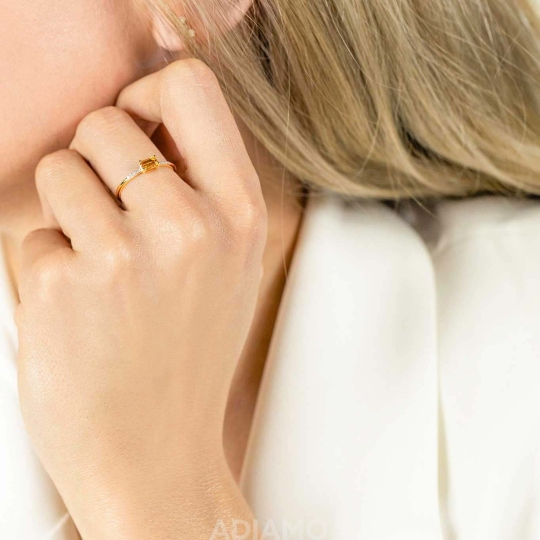 Pierścionek z cytrynem i diamentami (R78482 Y CT): 8