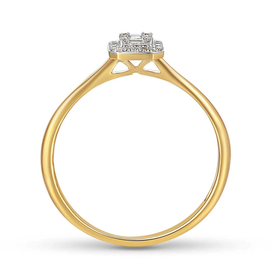 Pierścionek z diamentami, żółte złoto (R71618 Y)
