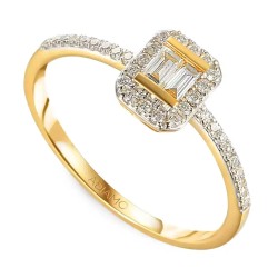 Pierścionek z diamentami bagietowymi (R70473 Y): 7 - zdjęcie: 2