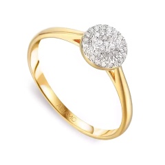 Pierścionek z diamentami, żółte złoto pr.585 (R47670 Y)