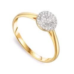 Pierścionek z diamentami, żółte złoto pr.585 R47670 Y: 12 - zdjęcie: 2