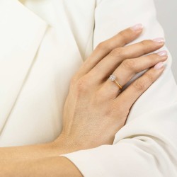 Pierścionek z diamentami, żółte złoto pr.585 R47670 Y: 12 - zdjęcie: 3