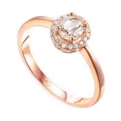 Pierścionek halo z morganitem i diamentami (R51868 R MR): 7 - zdjęcie: 2