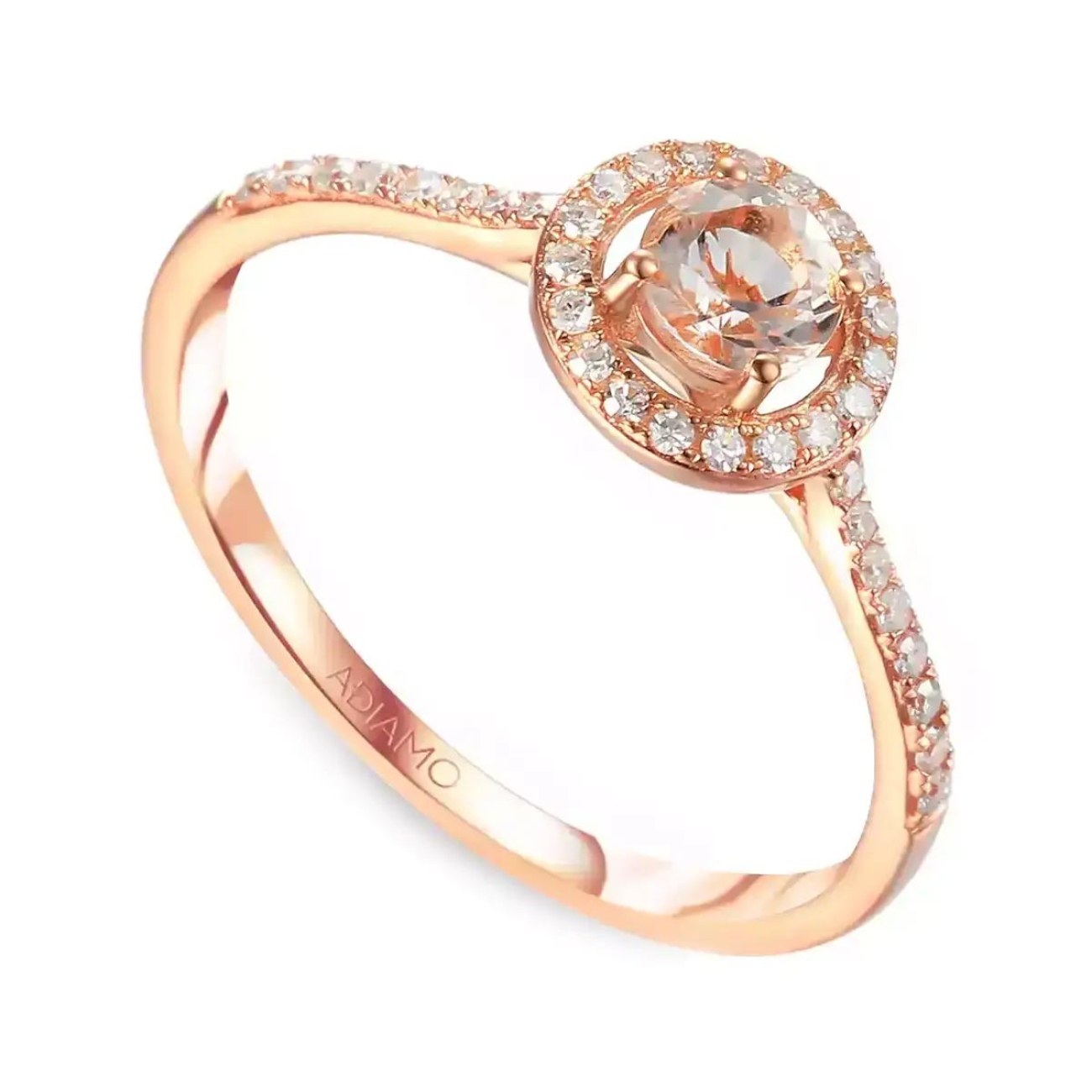 Pierścionek halo z morganitem i diamentami (R61659 R MR): 8