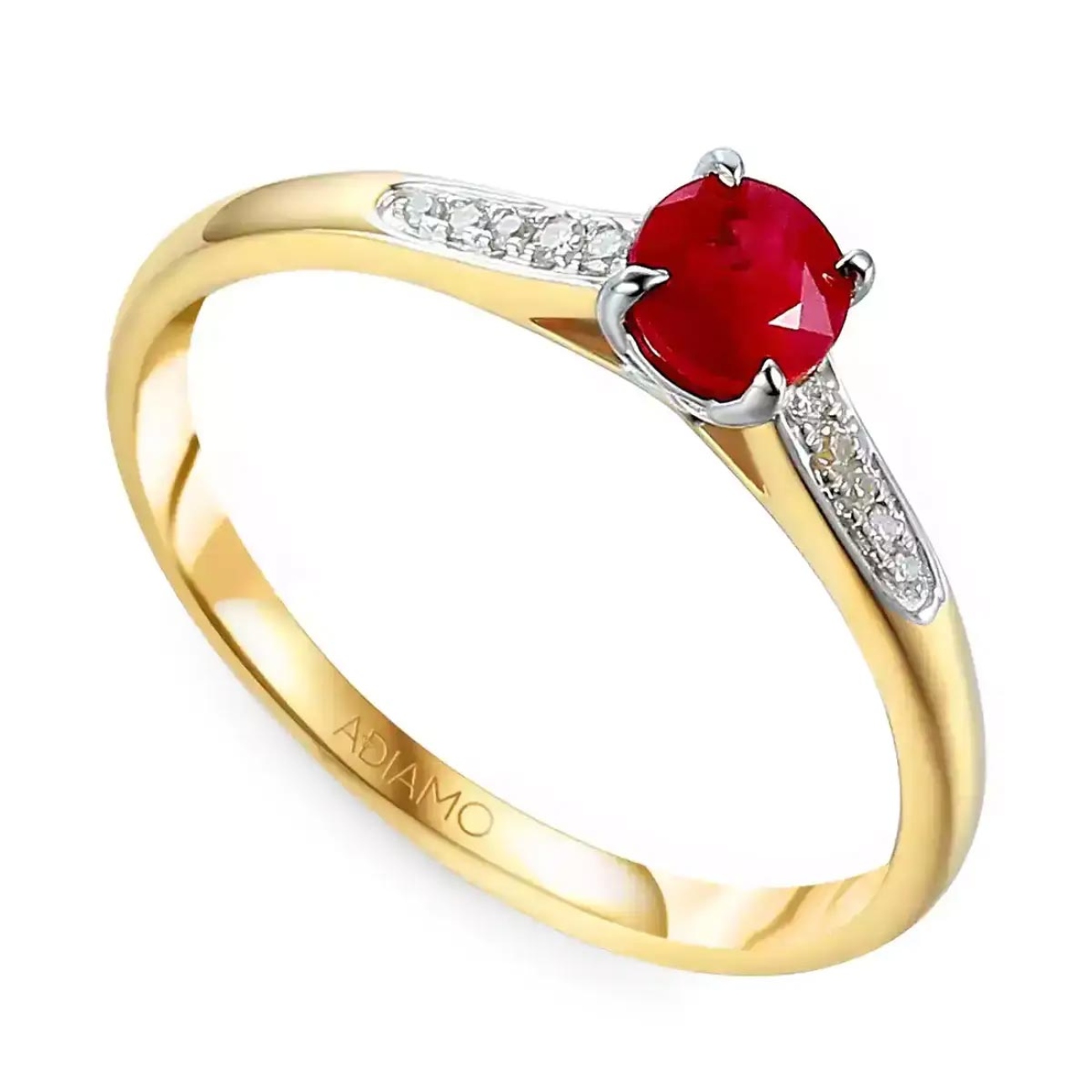 Pierścionek z rubinem i diamentami (R78035 YW RU): 7