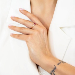 Pierścionek z rubinem i diamentami (R78035 YW RU)