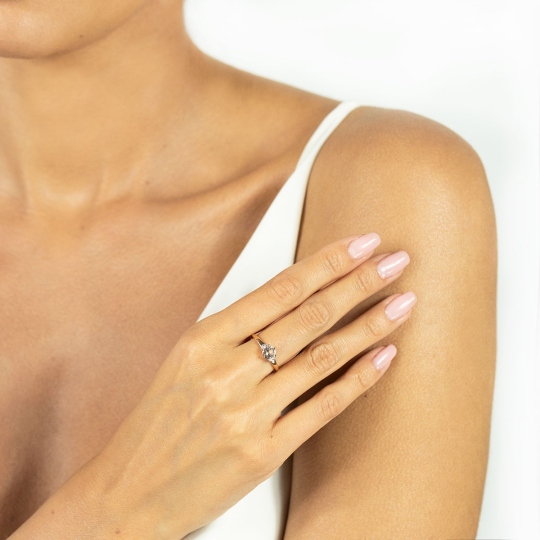 Pierścionek z morganitem i diamentami (R73493 R MR): 13