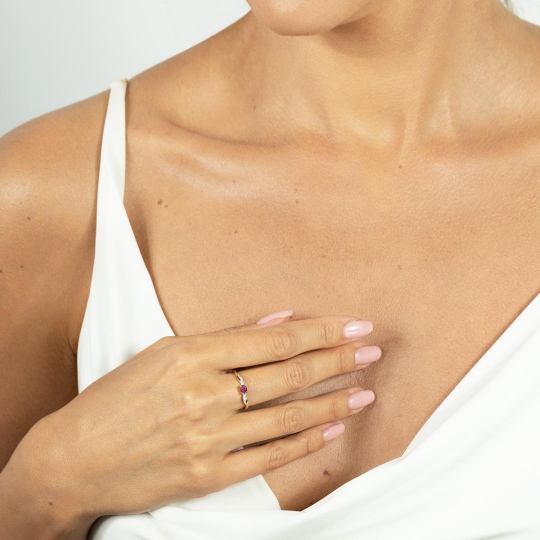 Pierścionek z rubinem i diamentami (R82444 Y RU): 8