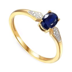 Pierścionek z szafirem i diamentami (R69314 Y SA): 8 - zdjęcie: 2