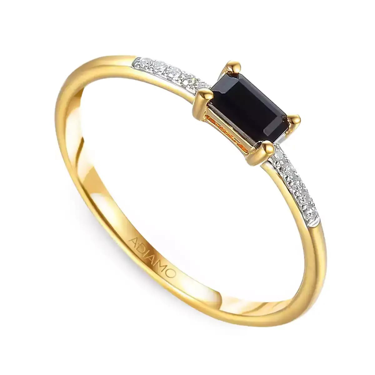 Pierścionek z czarnym agatem i diamentami (R78482 Y BAG): 8