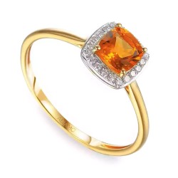 Pierścionek z cytrynem i diamentami (R62906 Y M CT): 7 - zdjęcie: 2