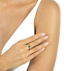 Pierścionek ze szmaragdem i diamentami (R28244 Y EM): 7 - zdjęcie: 3