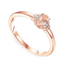 Pierścionek z morganitem i diamentami (R30617 R MR): 7 - zdjęcie: 2