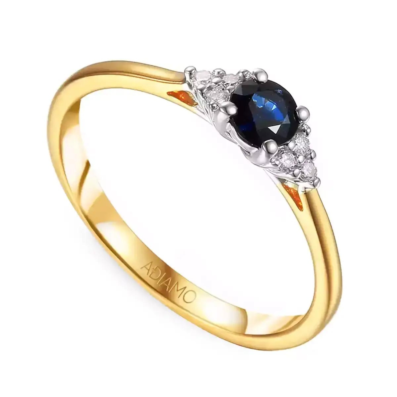 Pierścionek z szafirem i diamentami (R74564 YW SA): 7