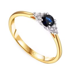 Pierścionek z szafirem i diamentami (R74564 YW SA): 7 - zdjęcie: 2