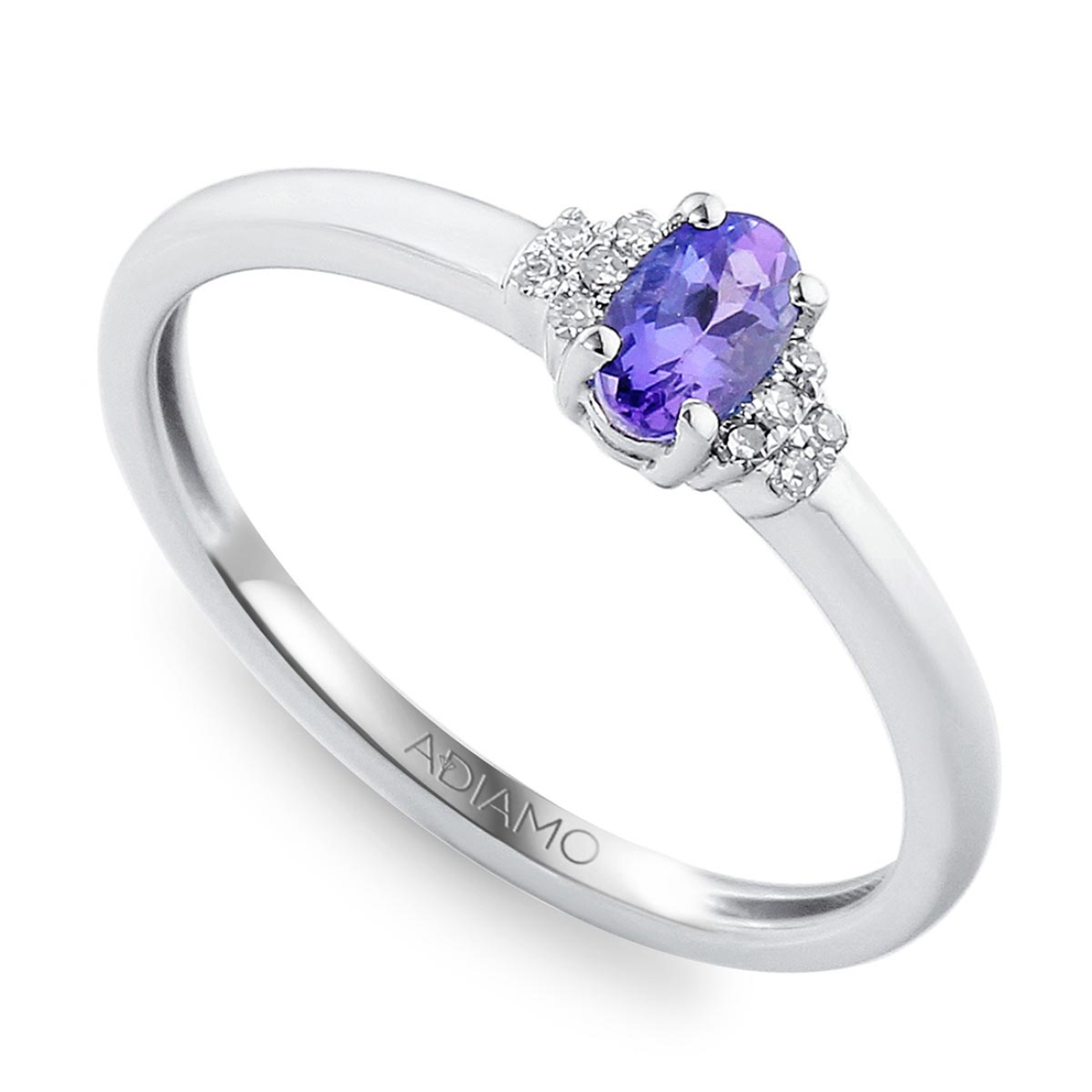 Pierścionek z tanzanitem i diamentami (R30617 W T): 8