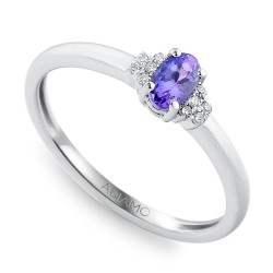 Pierścionek z tanzanitem i diamentami (R30617 W T): 8 - zdjęcie: 2