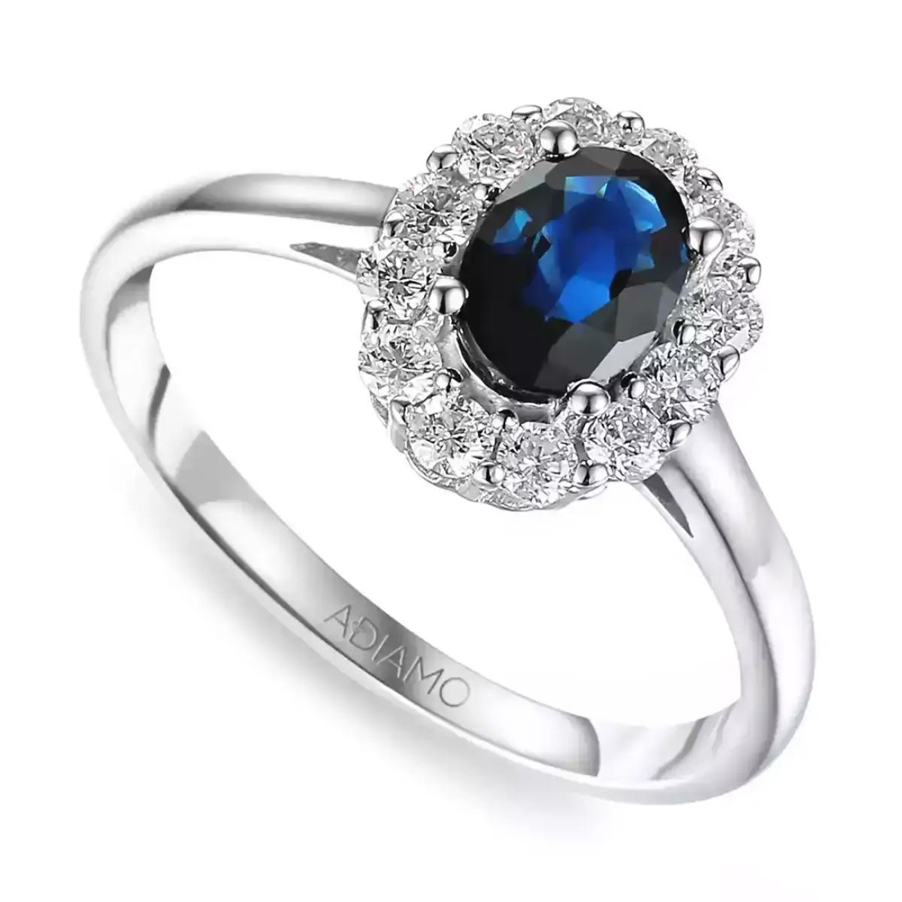 Pierścionek z szafirem i diamentami (R37314 W SA): 10