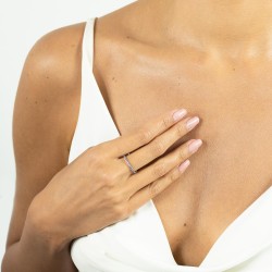 Pierścionek z tanzanitami, z białego złota pr. 585 - zdjęcie: 3