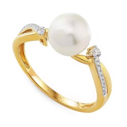 Pierścionek z perłą i diamentami (R34412 Y): 7 - zdjęcie: 2