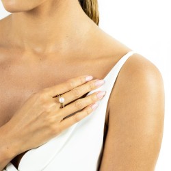 Pierścionek z perłą i diamentami (R34412 Y): 7 - zdjęcie: 3