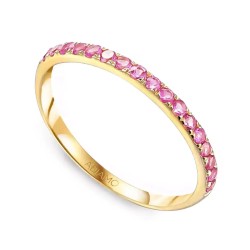 Pierścionek z różowymi turmalinami, z żółtego złota pr. 585: 8 - zdjęcie: 2