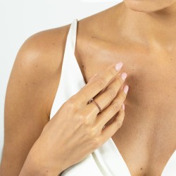 Pierścionek z różowymi turmalinami, z żółtego złota pr. 585: 8 - zdjęcie: 3