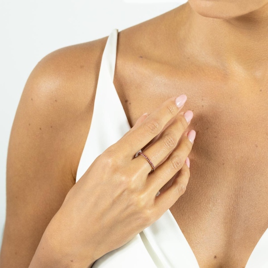 Pierścionek z różowymi turmalinami, z żółtego złota pr. 585: 8