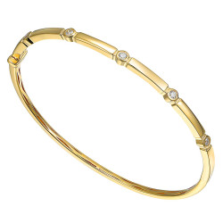 Bransoletka bangle z diamentami (B06298 Y) - zdjęcie: 2