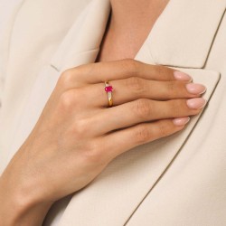 Pierścionek z rubinem i diamentami (R84147 Y RU): 7 - zdjęcie: 5