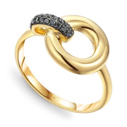 Pierścionek z czarnymi diamentami (R93441 Y BD): 7 - zdjęcie: 2