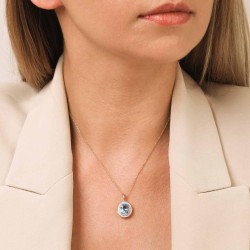 Zawieszka z niebieskim topazem i diamentami (P60405 Y BT) - zdjęcie: 3