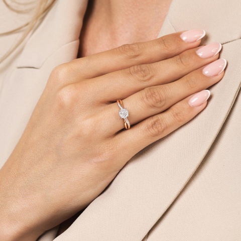 Pierścionek z diamentami (R55230 YW)