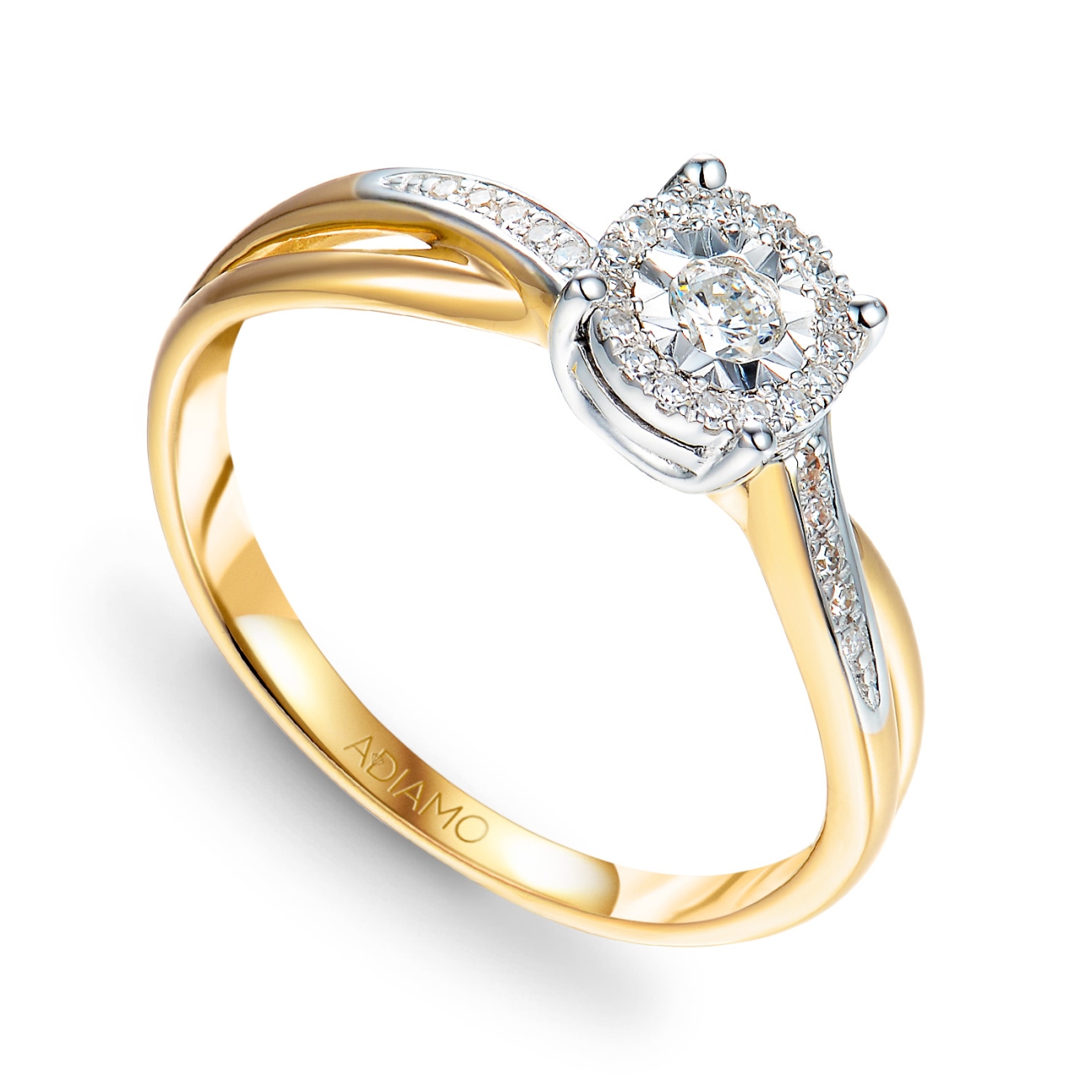 Pierścionek z diamentami (R55230 YW): 10