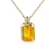 Naszyjnik z cytrynem i diamentem (N10778 Y CT)