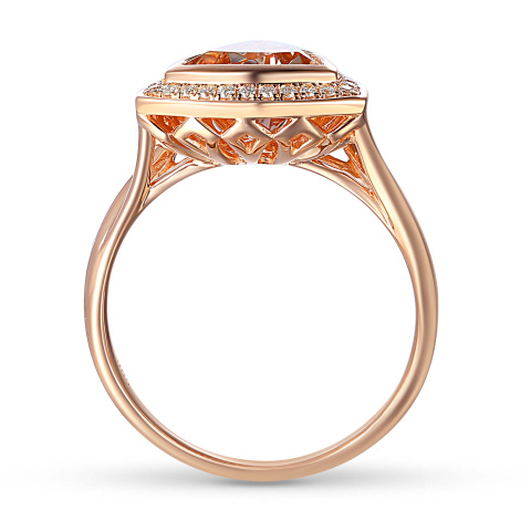 Pierścionek z morganitem i diamentami (R56809 R MR)