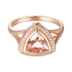 Pierścionek z morganitem i diamentami (R56809 R MR): 7 - zdjęcie: 4