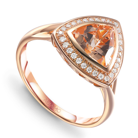 Pierścionek z morganitem i diamentami (R56809 R MR)