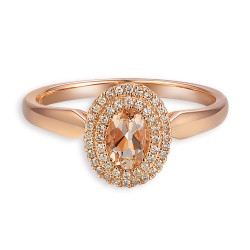 Pierścionek z morganitem i diamentami (R87497 R MR): 14 - zdjęcie: 4