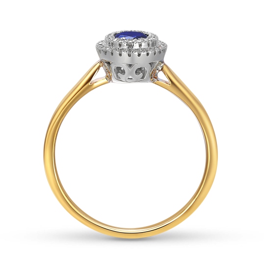 Pierścionek z szafirem i diamentami (R87497 YW SA): 7