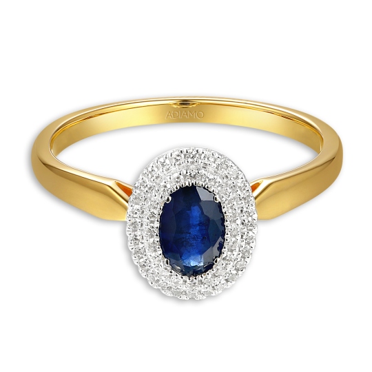 Pierścionek z szafirem i diamentami (R87497 YW SA): 7