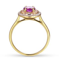 Pierścionek z ametystami i diamentami (R90184 Y AM): 7 - zdjęcie: 5