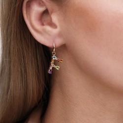 Kolczyki literka F z kamieniami naturalnymi (E85063 Y S) - zdjęcie: 3