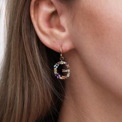 Kolczyki literka G z kamieniami naturalnymi (E85066 Y S) - zdjęcie: 3