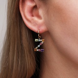 Kolczyki literka Z z kamieniami naturalnymi (E85067 Y S) - zdjęcie: 3