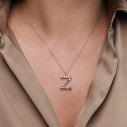 Zawieszka literka Z z kolorowymi kamieniami (P85067 Y 375) - zdjęcie: 3