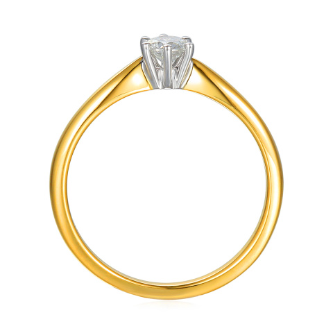 Pierścionek z diamentem, dwukolorowe złoto pr.585 (R34130 0,20ct)