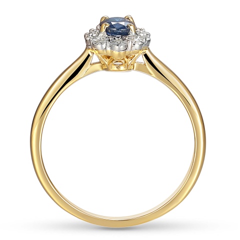 Pierścionek z szafirem i diamentami (R53509 Y SA)